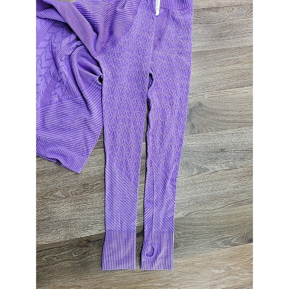 Ivivva Glacier Air  Long Sleeve Top Girls 12 Purple V-Neck Performance Knit - Picture 5 of 7